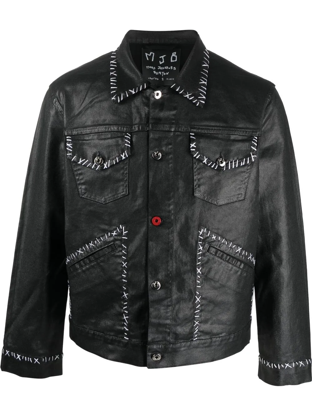 

MJB Marc Jacques Burton contrast-stitching coated jacket - Black