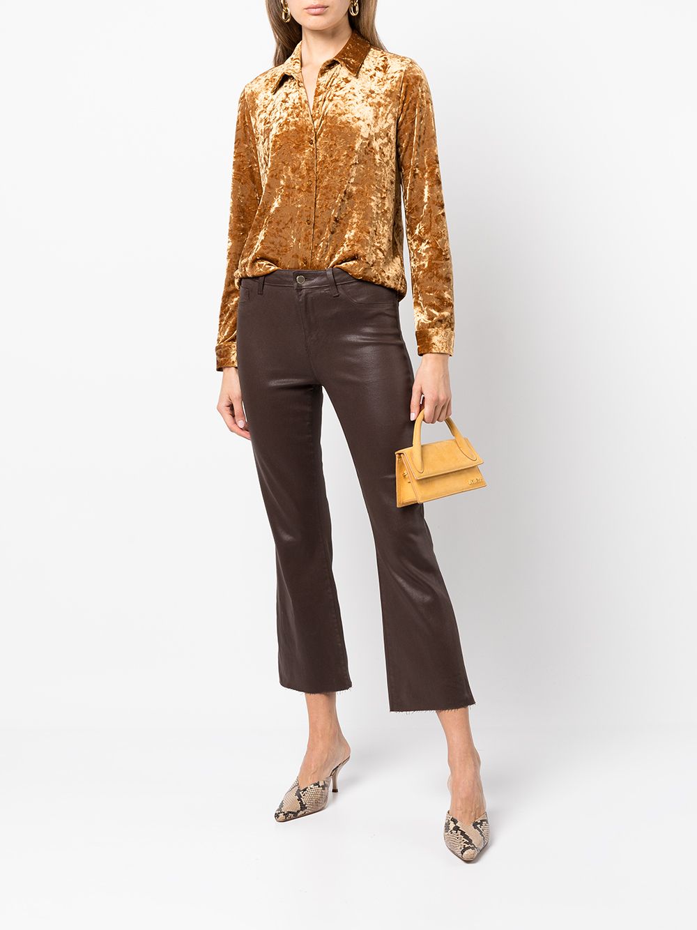 Image 2 of L'Agence Kendra coated cropped jeans