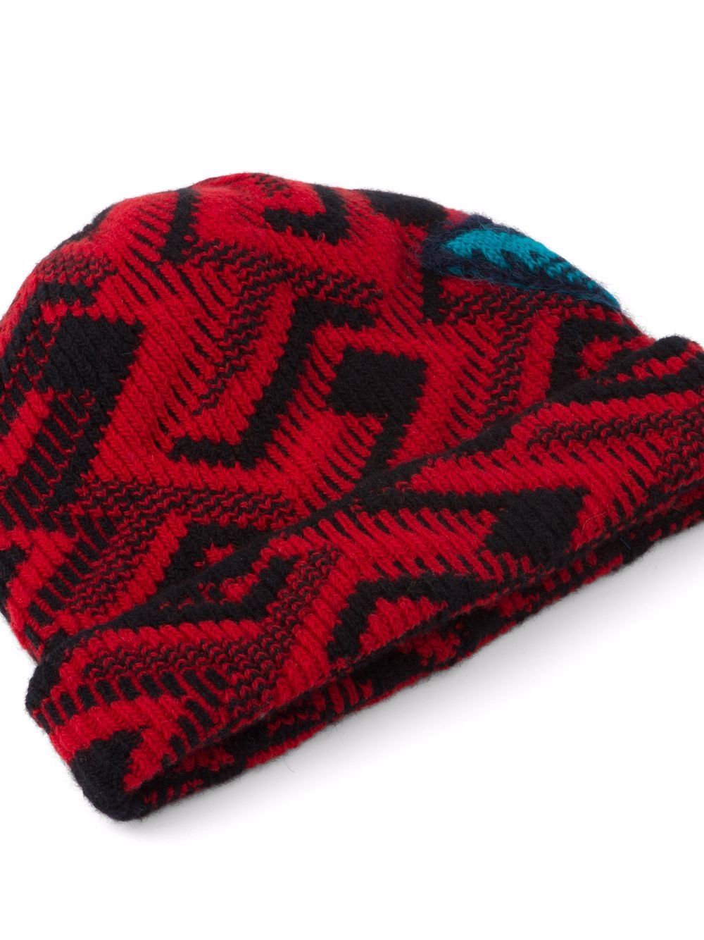 men Prada geometric intarsia beanie