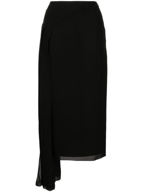 CHANEL asymmetric silk midi skirt Women