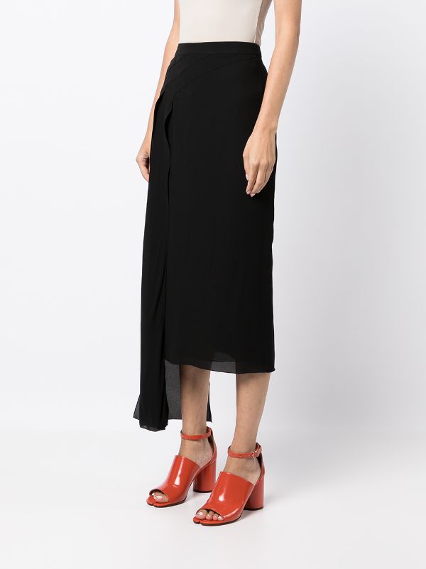 Asymmetric silk midi on sale skirt