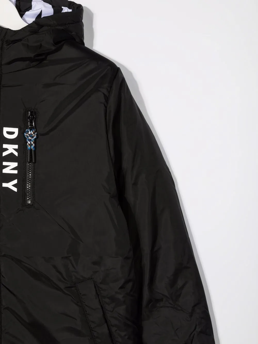 фото Dkny kids куртка на молнии с капюшоном и логотипом