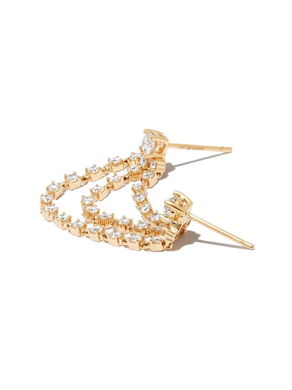Image 2 of Anita Ko 18kt yellow gold chain-detail diamond earring