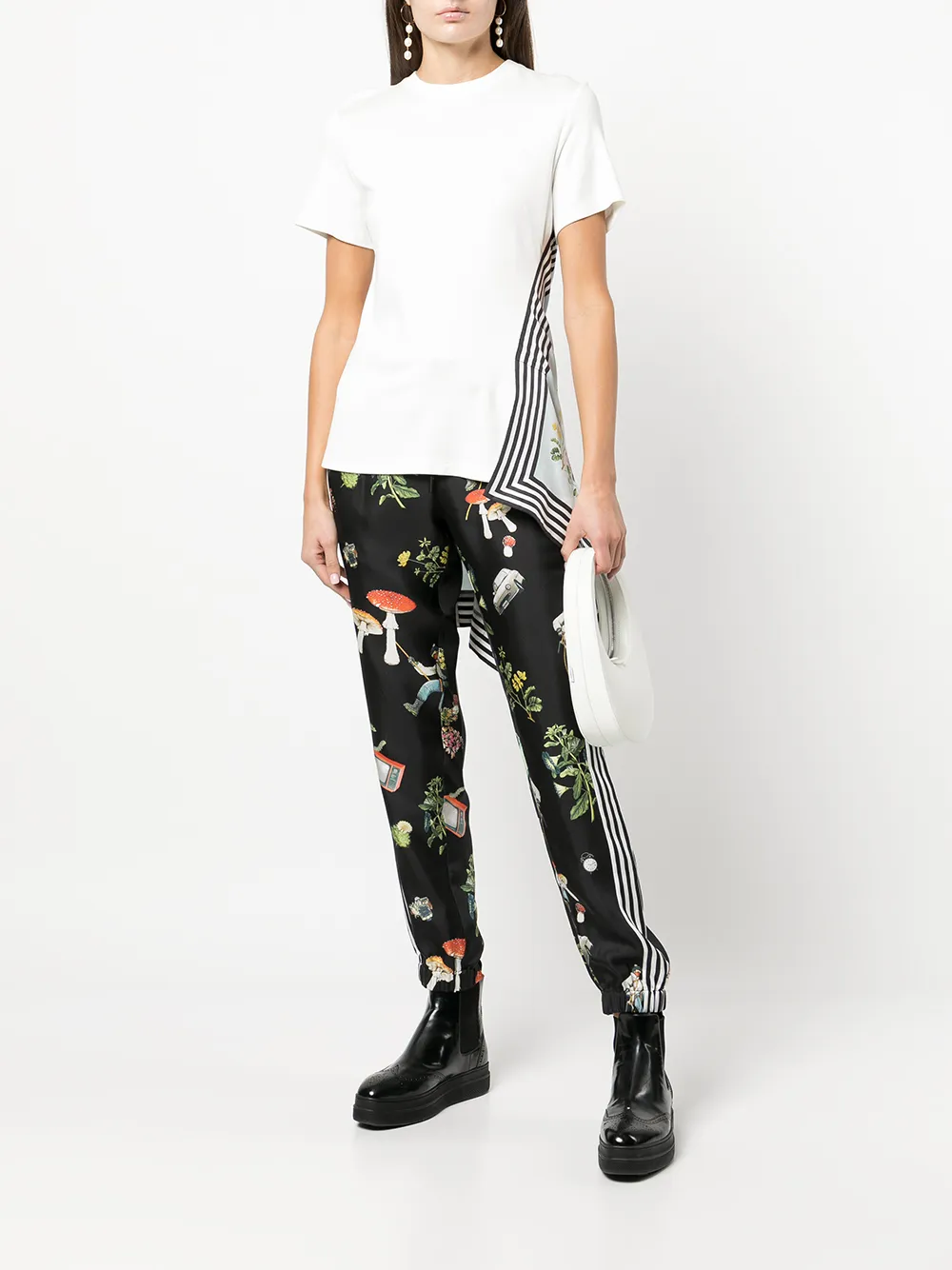 Image 2 of Monse graphic-print striped silk trousers