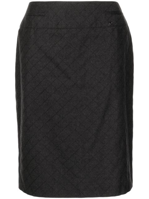 CHANEL 2004 diamond-pattern pencil skirt Women