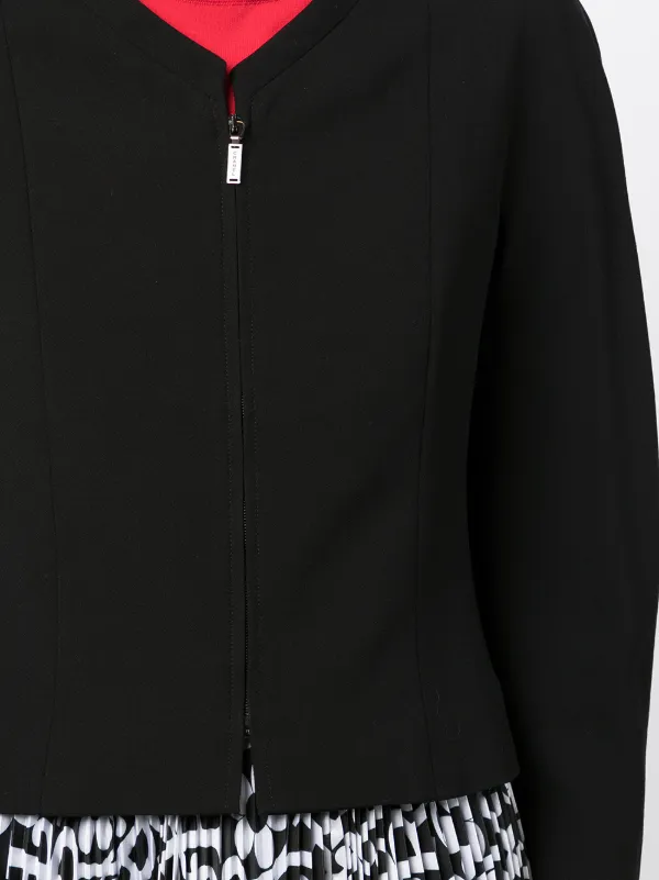 CHANEL Pre-Owned Cropped zip-up Jacket | Black | FARFETCH