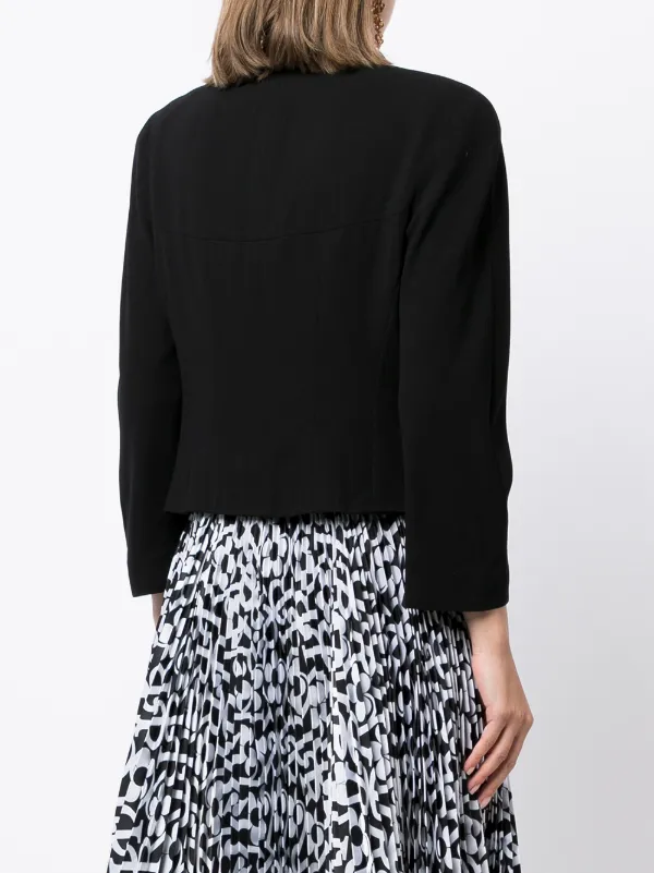 CHANEL Pre-Owned Cropped zip-up Jacket | Black | FARFETCH