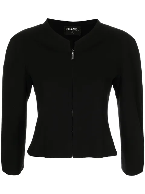 CHANEL Pre-Owned cropped zip-up jacket