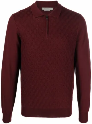 Corneliani red half-zip knit jumper for 