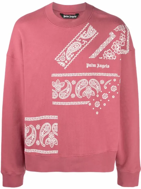 Palm Angels paisley logo-print relaxed sweatshirt