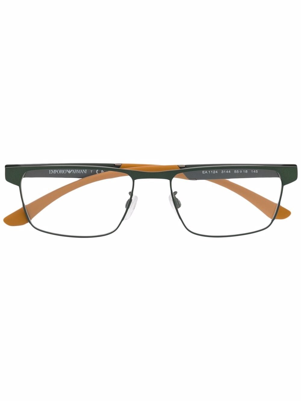 emporio armani lunettes de vue colour block à monture rectangulaire - vert