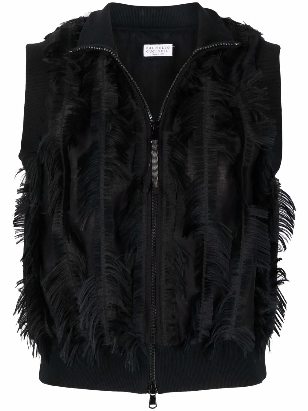 

Brunello Cucinelli fringed-effect gilet - Black