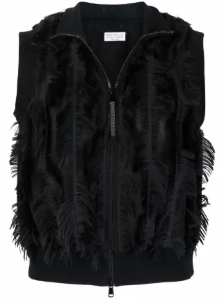 Brunello Cucinelli fringed-effect Gilet - Farfetch