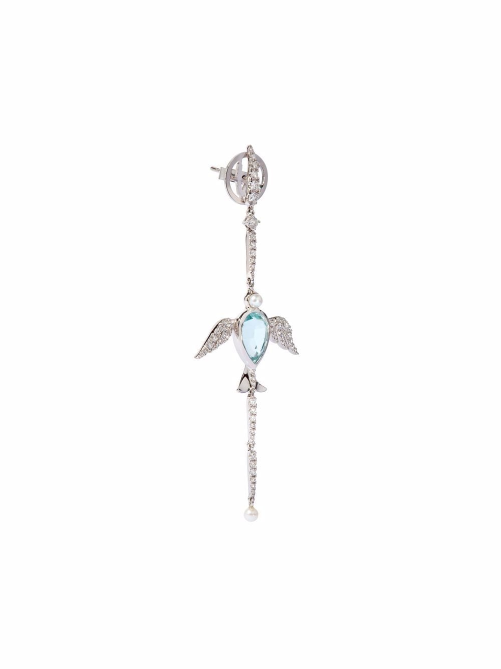 фото Annoushka x temperley london 18kt white gold lovebirds aquamarine diamond earrings