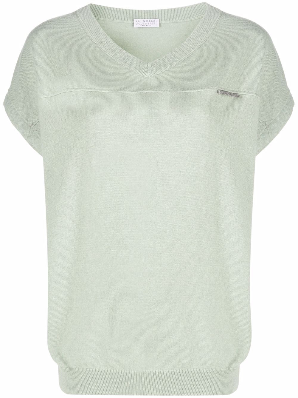 

Brunello Cucinelli playera tejida de cachemira - Verde