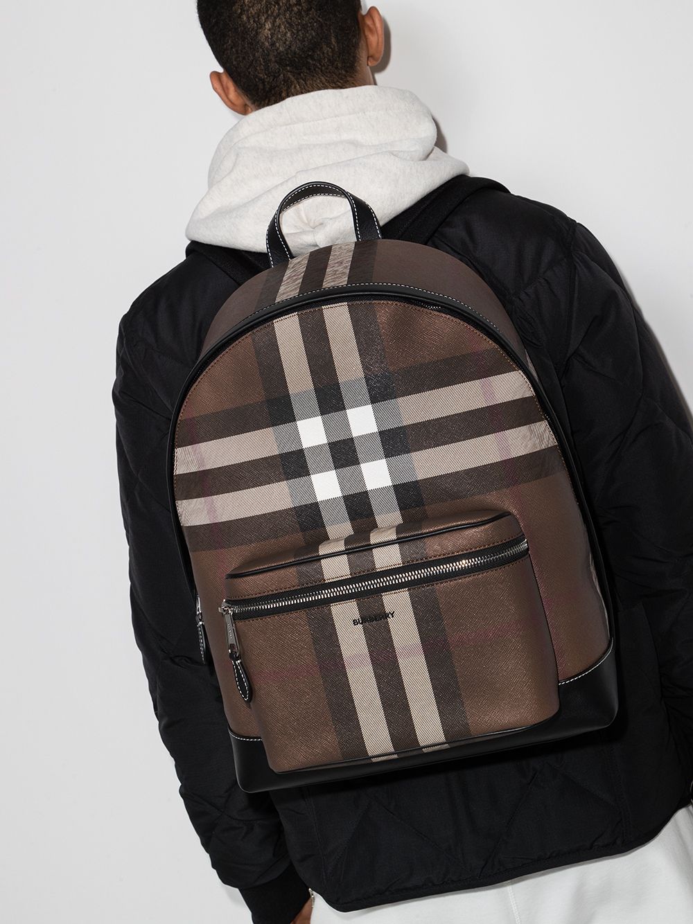 фото Burberry check-pattern backpack