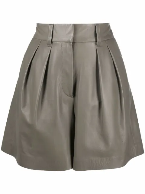 Brunello Cucinelli wide-leg leather shorts