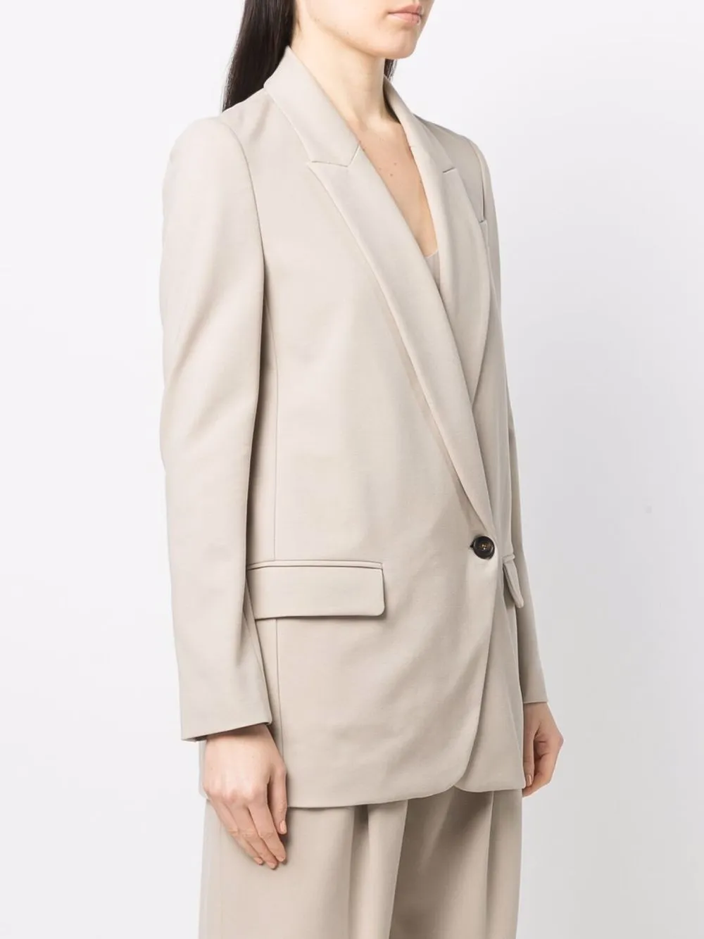 Brunello Cucinelli Notched-lapel Single-breasted Blazer In Neutrals