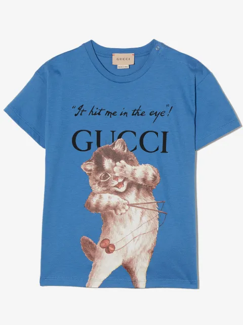 Gucci Kids cat-print short-sleeved T-shirt