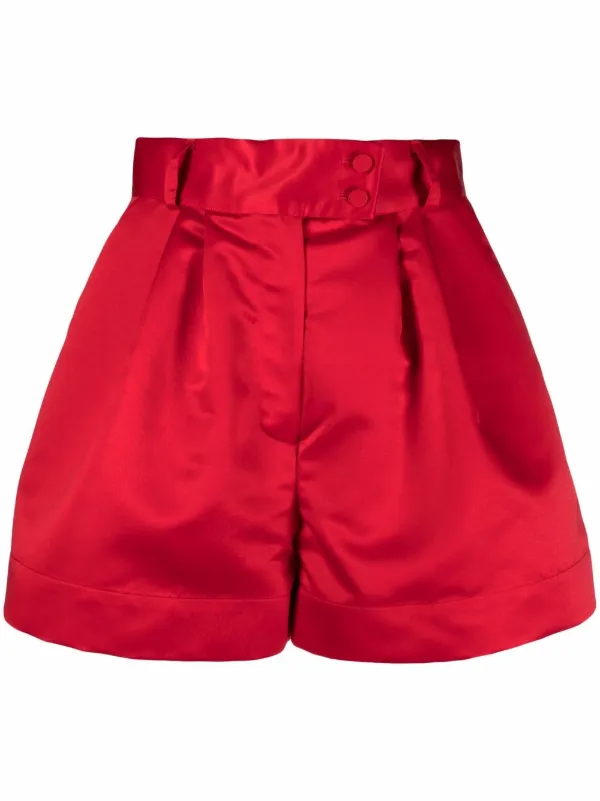 STYLAND high-waisted Pleated Shorts Red FARFETCH IN