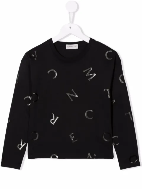 Moncler Enfant logo print long-sleeve top
