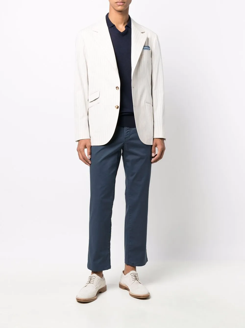 Brunello Cucinelli Gestreepte blazer Beige