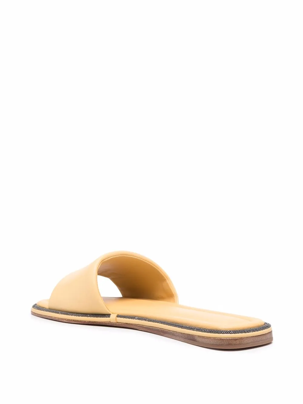 Brunello Cucinelli bead-embellished slip-on sandals Yellow