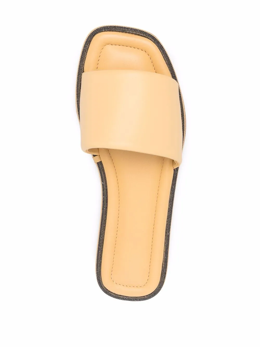 Brunello Cucinelli bead-embellished slip-on sandals Yellow