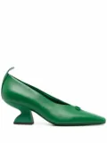 Ferragamo F heel leather pumps - Green