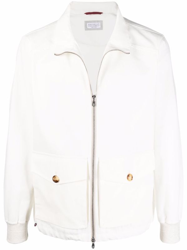 white cotton bomber jacket