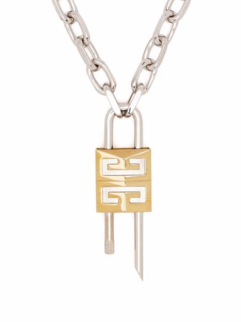 Givenchy Women's Lock Necklace with 4G Padlock - Silvery One-Size