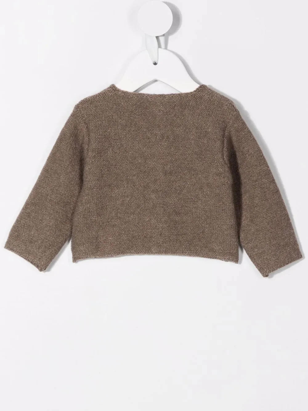 Shop Mariella Ferrari Crew-neck Cardigan In Brown