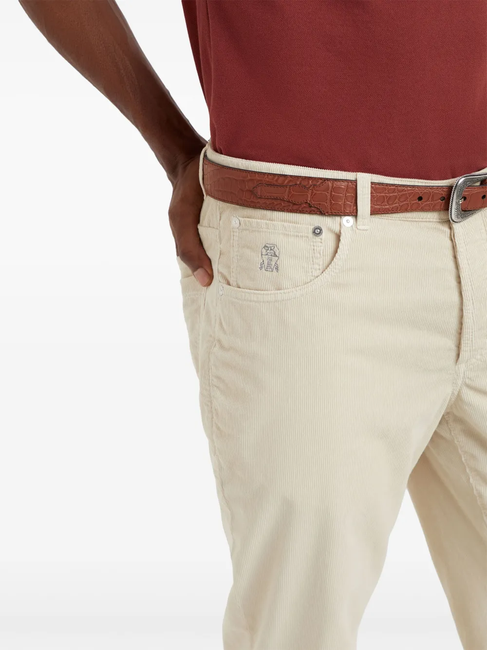 Brunello Cucinelli Ribfluwelen broek Beige