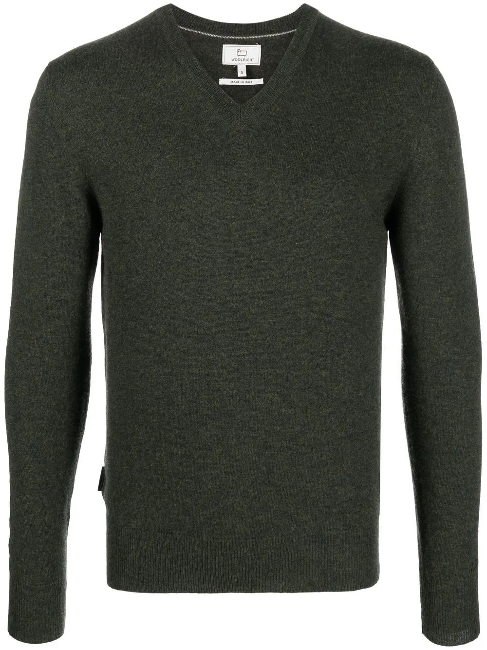 

Woolrich logo-embroidered V-neck jumper - Green