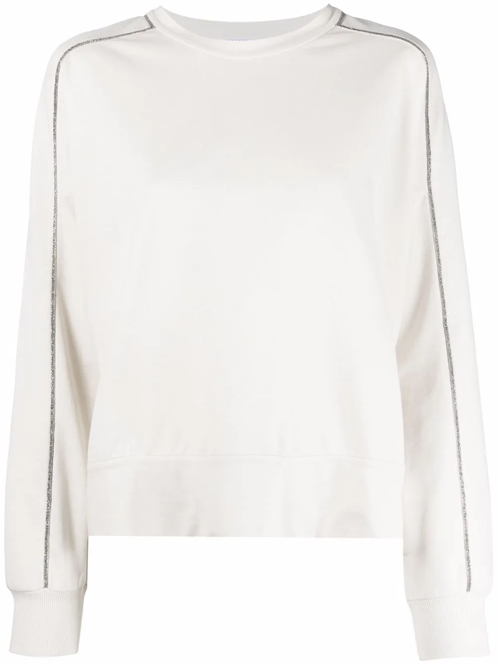 

Brunello Cucinelli Monili-trim cotton sweatshirt - White