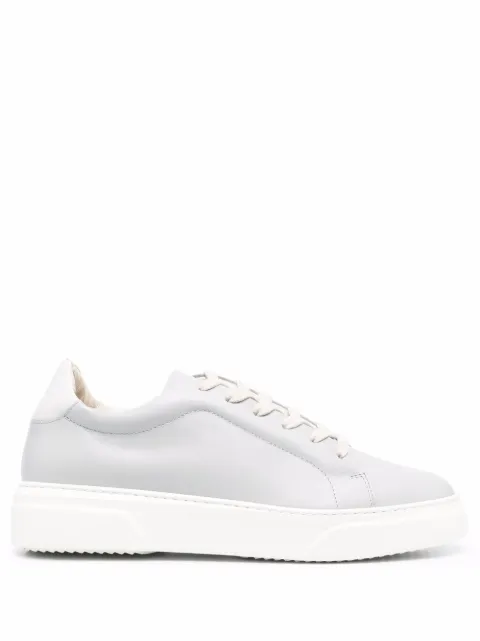 Pantofola D'oro grey leather lace-up sneakers