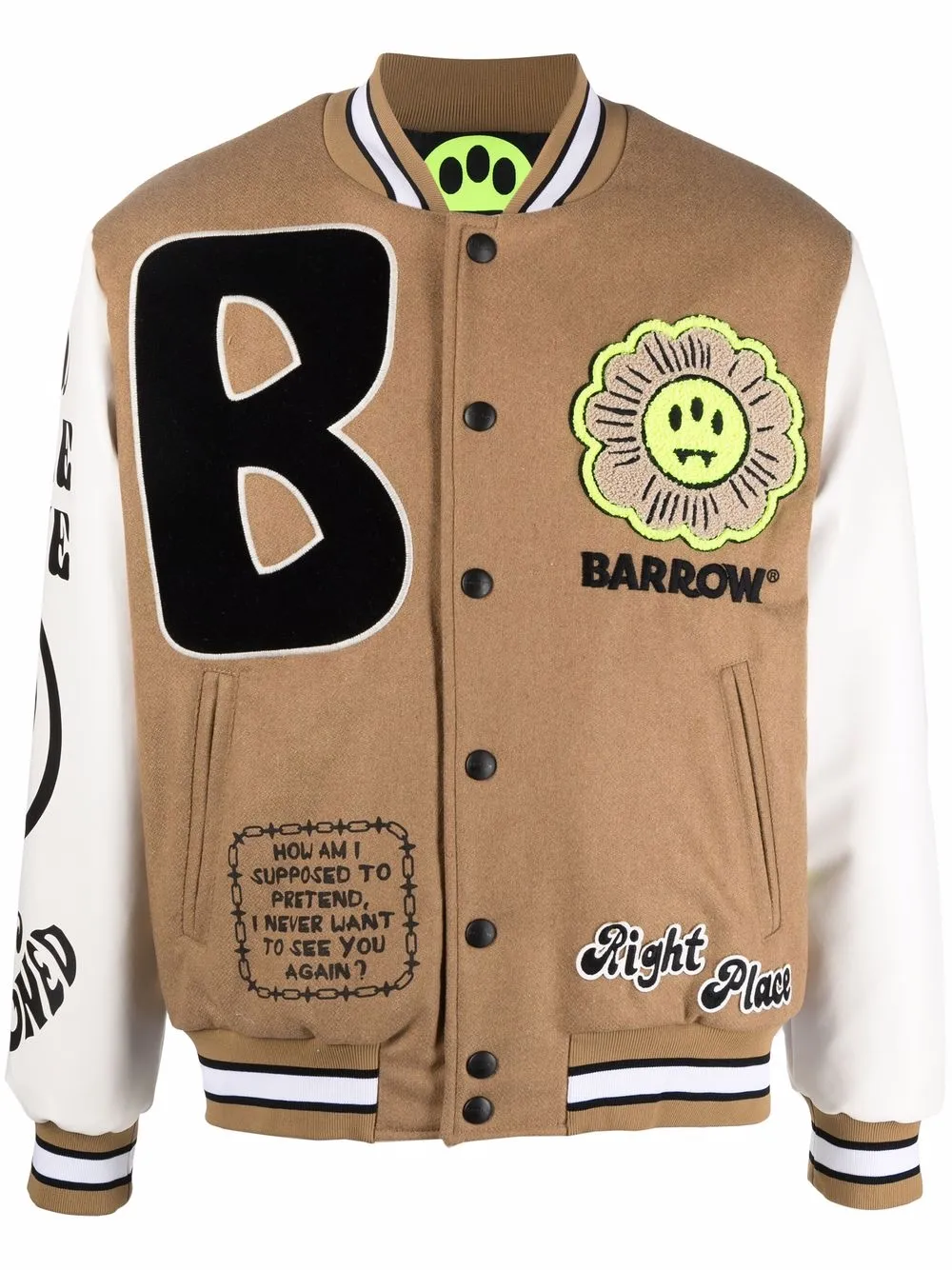 Click to view more detailed imagery on our partner's website Barrow Men's Bomber Outerwear Down Jacket Blouson College In Brown