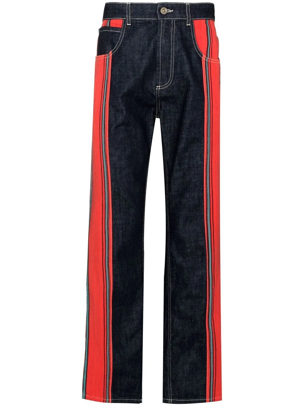 Wales Bonner Cotonou Striped straight-leg Jeans - Farfetch