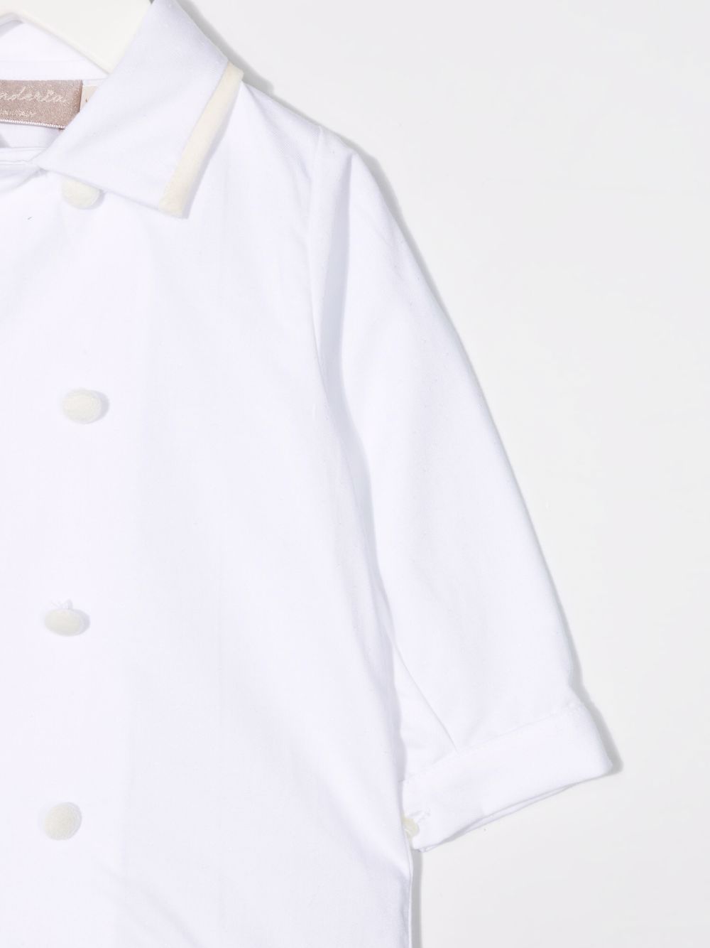 Shop La Stupenderia Double-breasted Organic Cotton Shirt In White