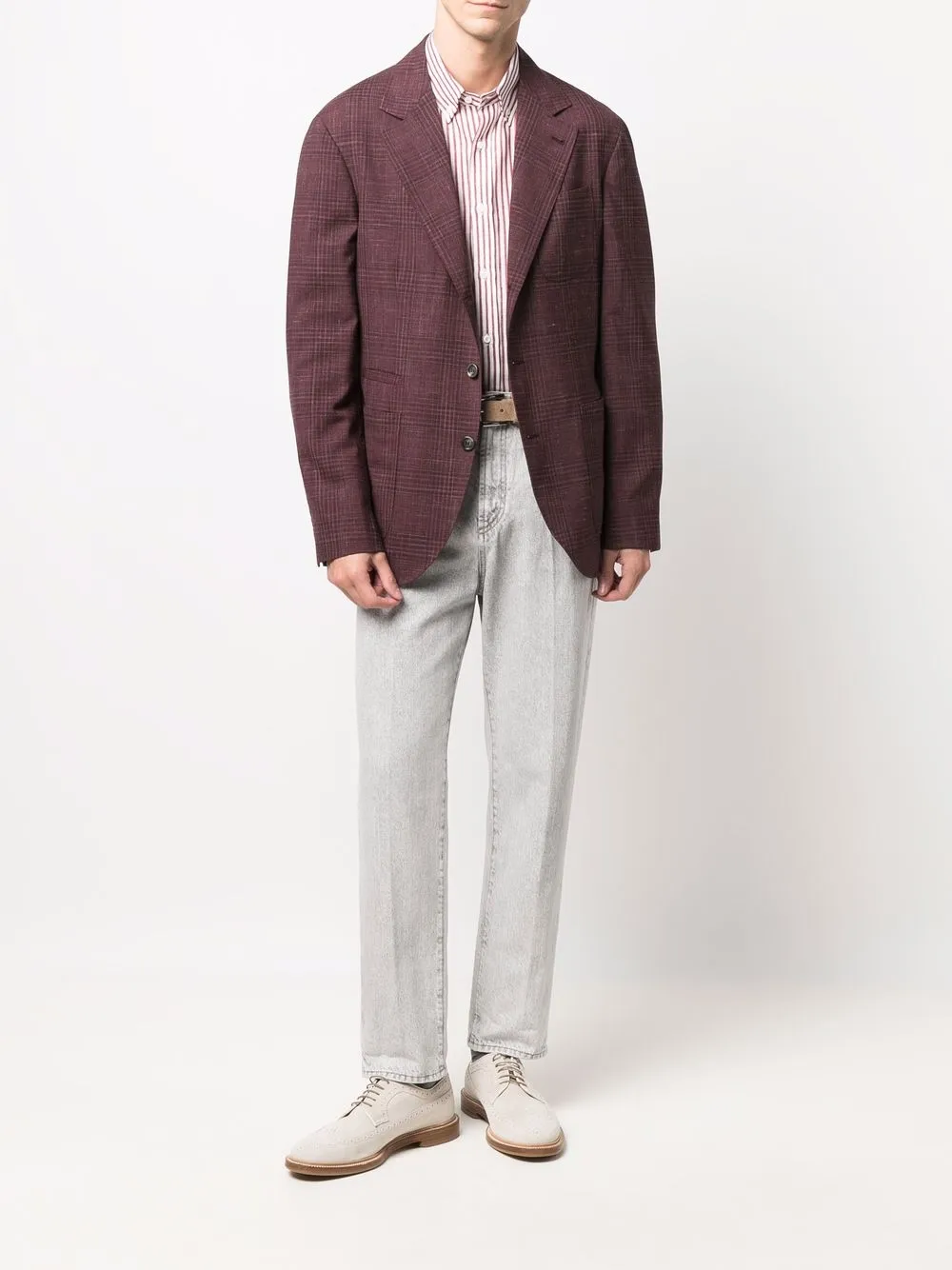 Brunello Cucinelli checked single-breasted blazer | Blazers | Image 2