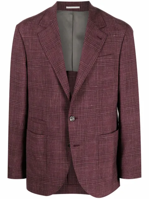 Brunello Cucinelli checked single-breasted blazer