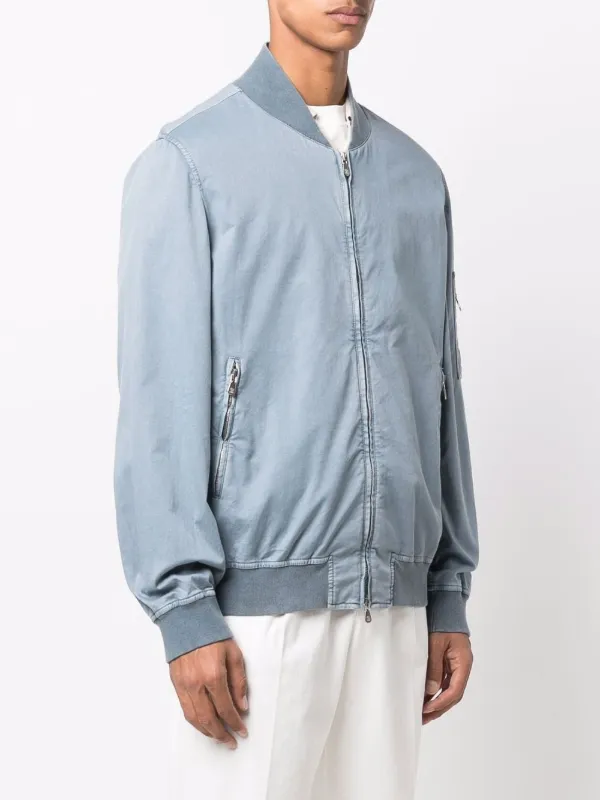 Brunello Cucinelli zip-pocket Bomber Jacket | Blue | FARFETCH