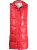 Brunello Cucinelli down-padded leather gilet coat - Red