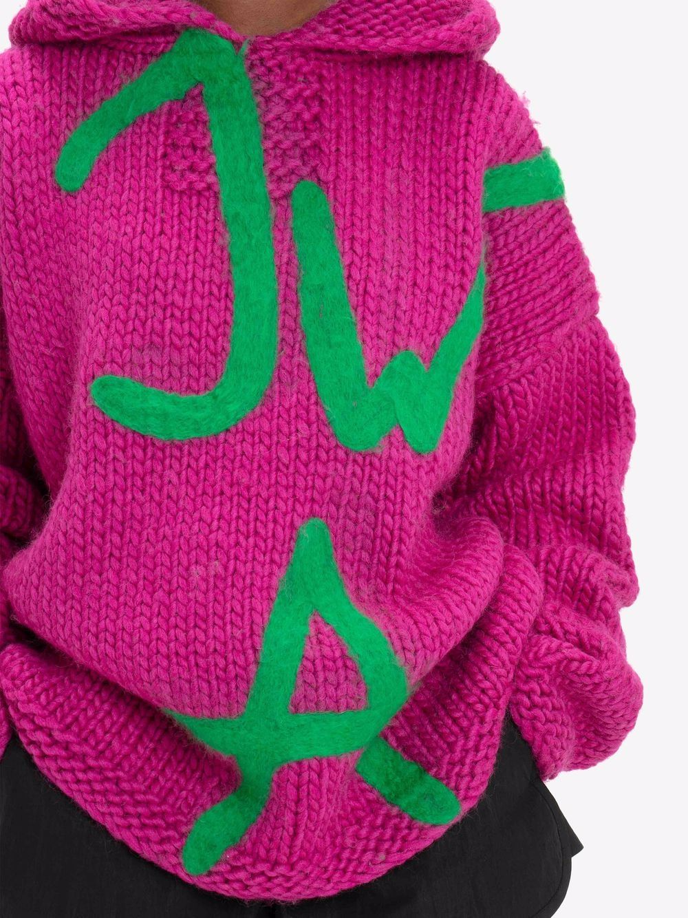 фото Jw anderson худи с логотипом вязки интарсия