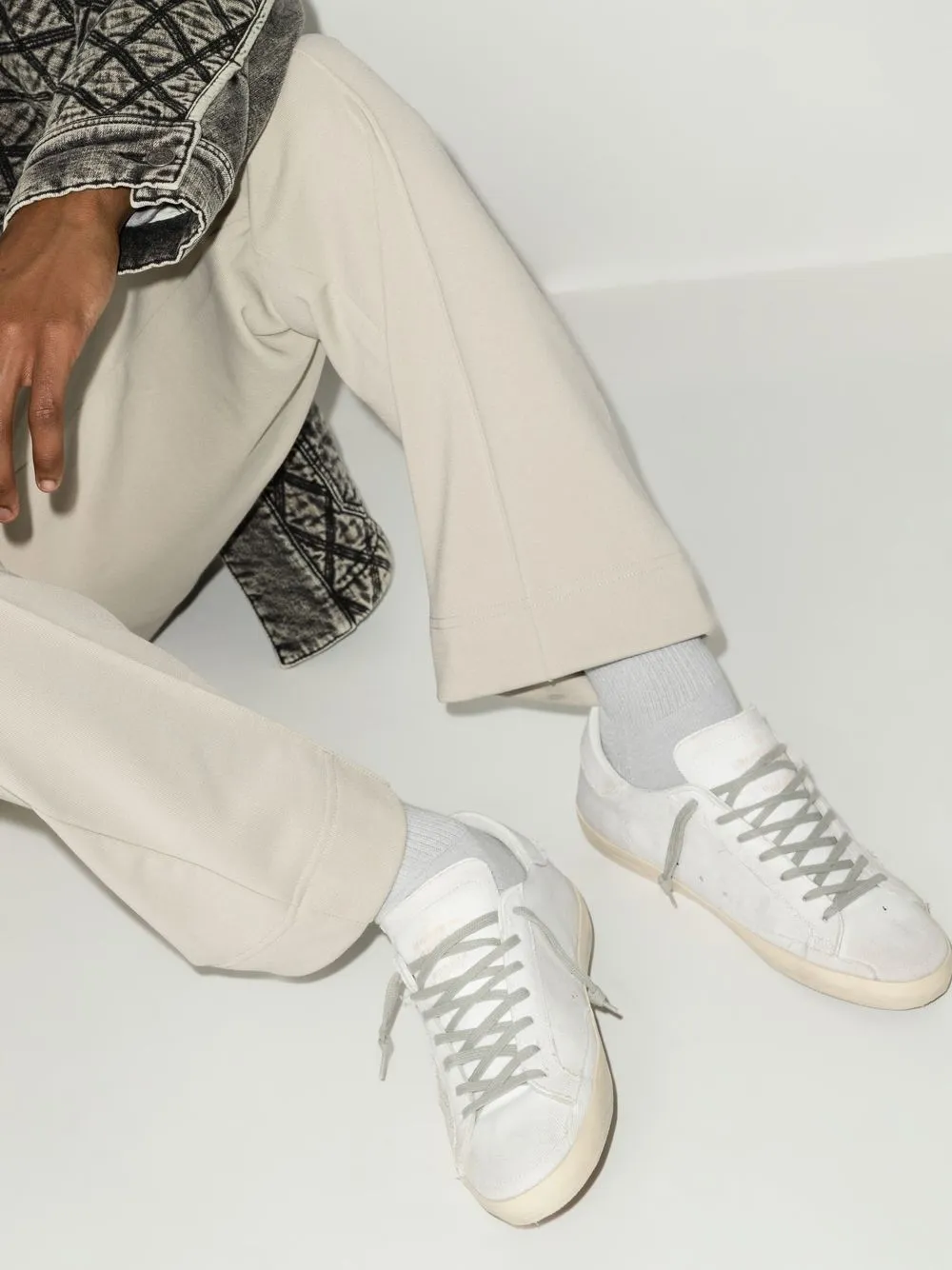 Shop Golden Goose Super-star Low-top Sneakers In White