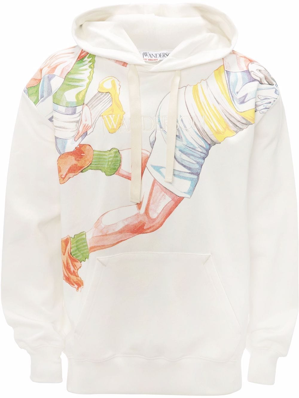 

JW Anderson hoodie con estampado Rugby - Blanco