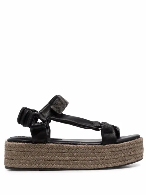 Brunello Cucinelli sandalias con detalles Monili