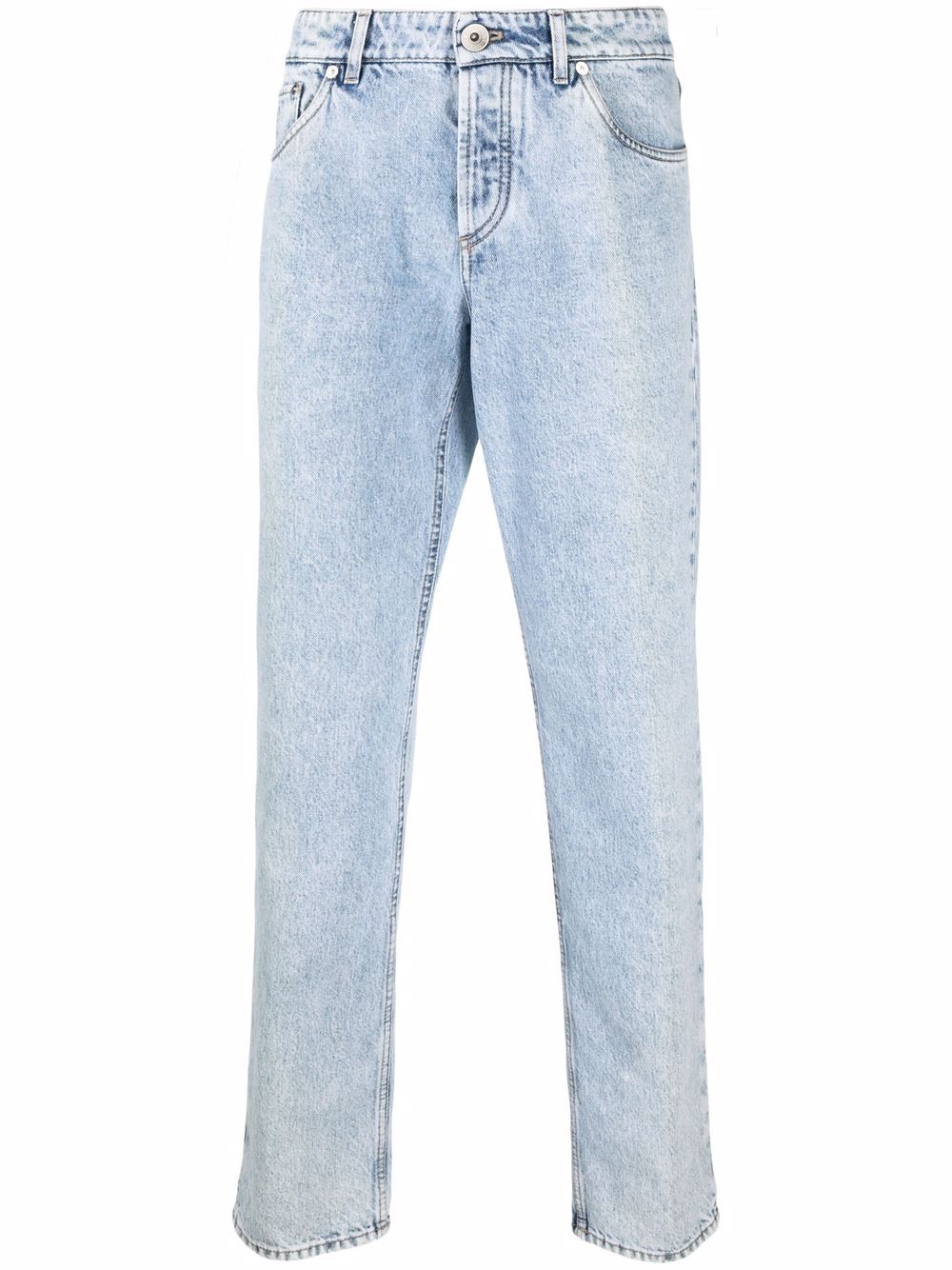 фото Brunello cucinelli прямые джинсы с эффектом потертости