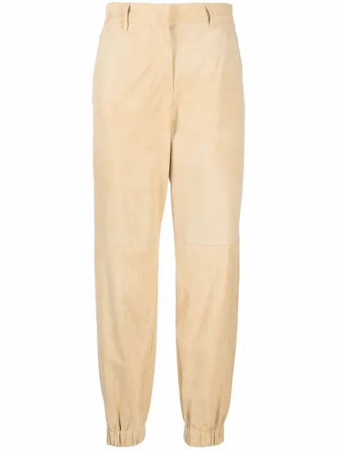 Brunello Cucinelli Lederhose mit Umschlag