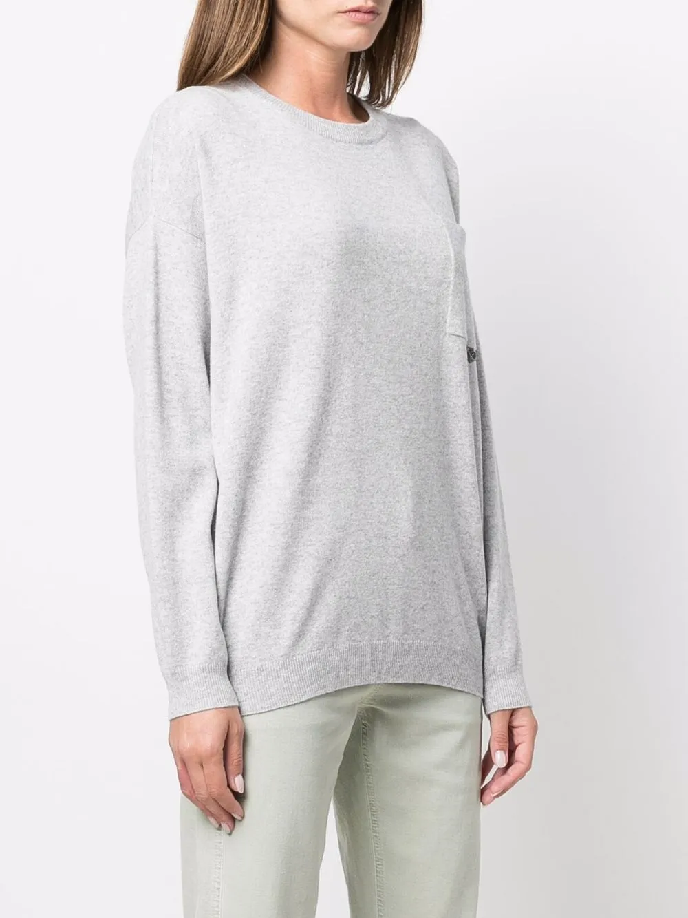 Brunello Cucinelli Jersey-knit Jumper In Grau